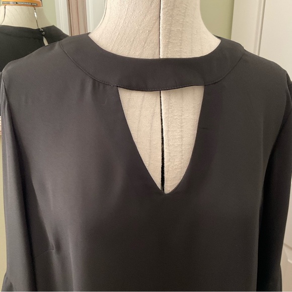 LILLY MORGAN, BLACK SHEER BLOUSE WITH KEY HOLES, SIZE: L/G - Picture 13 of 13